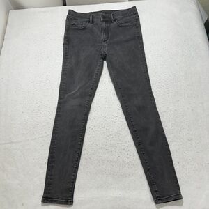 Ann Taylor Women's 6 The Skinny Stretch Denim Jeans Dark Gray Mid Rise